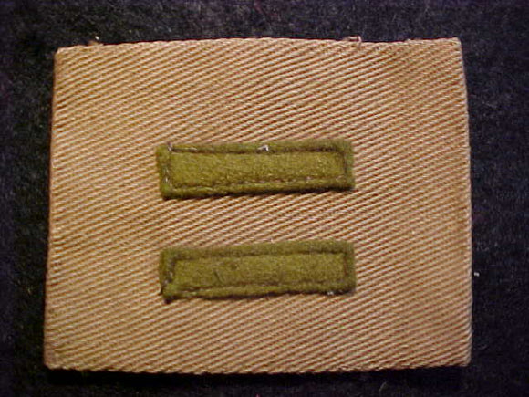 PATROL LEADER, 1914-33, TAN CLOTH, 8MM WIDE BARS, 83X67MM, USED-VERY GOOD COND.