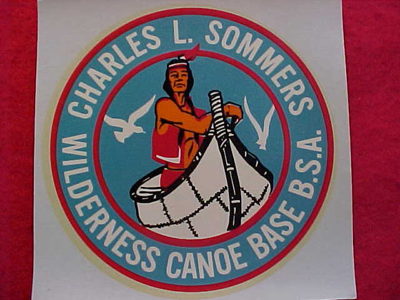 CHARLES L. SOMMERS DECAL, WILDERNESS CANOE BASE, 1960'S