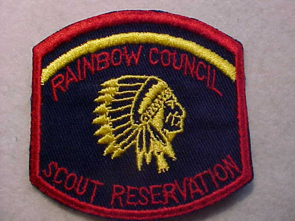 RAINBOW COUNCIL SCOUT RESV., 1950'S, BLUE TWILL BKGR.