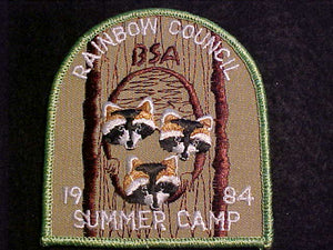 RAINBOW COUNCIL, SUMMER CAMP, 1984