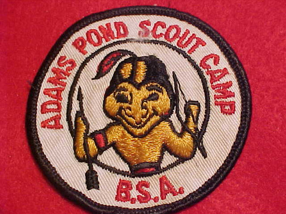 ADAMS POND CAMP PATCH, BOSTON COUNCIL, 1960'S, USED