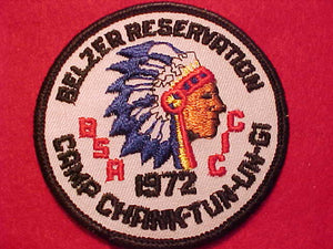 BELZER RESV. PATCH, 1972, CAMP CHANK-TUN-UN-GI, CENTRAL INDIANA COUNCIL