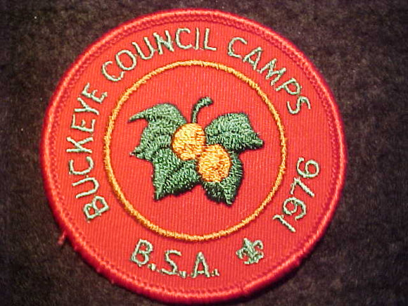 BUCKEYE COUNCIL CAMPS PATCH, 1976