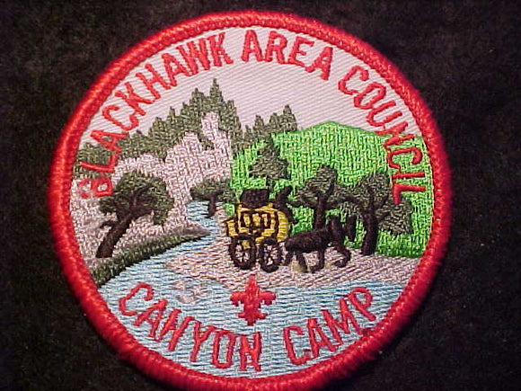 CANYON CAMP PATCH, BLACKHAWK COUNCIL, PB, RED FDL