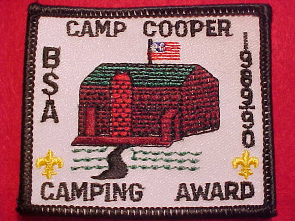 COOPER CAMP PATCH, 1989-90 CAMPING AWARD