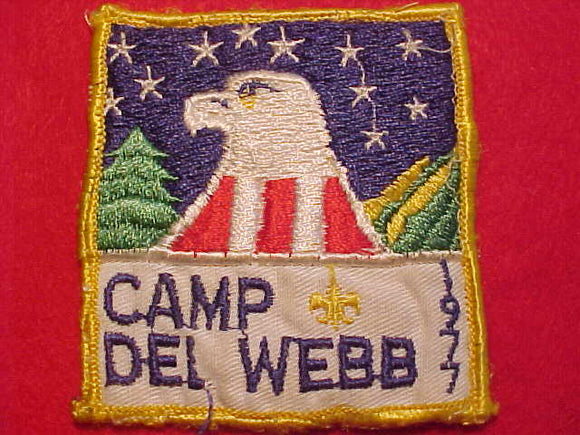 DEL WEBB CAMP PATCH, 1977, USED