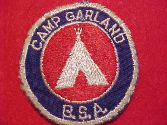 GARLAND CAMP PATCH, 1950'S, USED