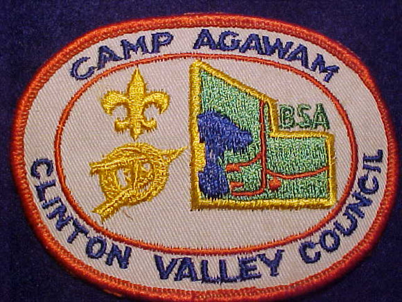 AGAWAN CAMP PATCH, 1960'S, CLINTON VALLEY COUNCIL