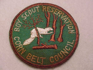 BOY SCOUT RESV. PATCH, 1950'S, CORN BELT COUNCIL, USED