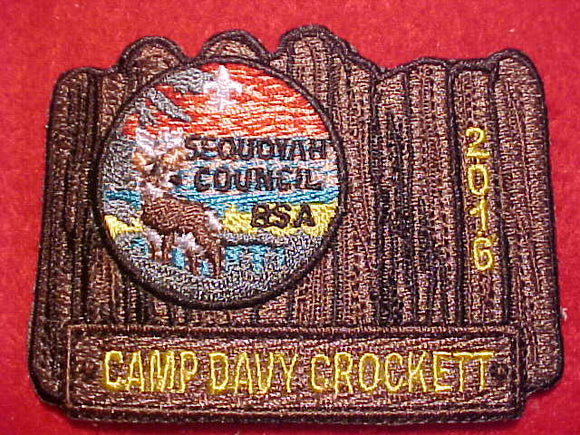 DAVY CROCKETT CAMP PATCH, 2016, SEQUOYAH COUNCIL