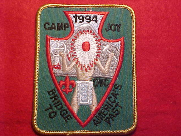 JOY CAMP PATCH, 1994, OKAW VALLEY COUNCIL, BRIDGE TO AMERICA'S PAST