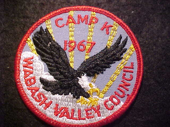 KRIETENSTEIN CAMP PATCH, CAMP K, 1967, WABASH VALLEY COUNCIL