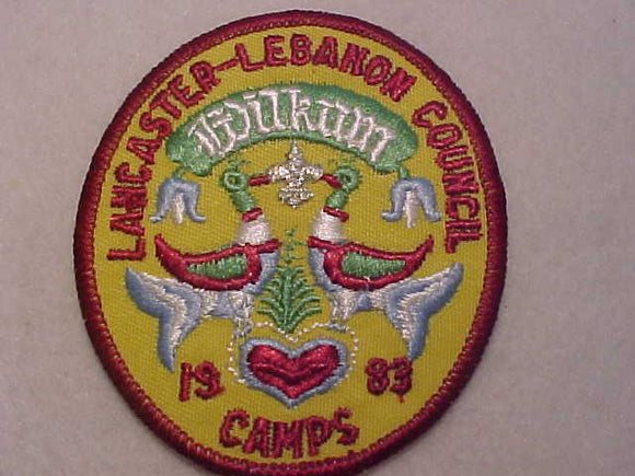 LANCASTER-LEBANON COUNCIL CAMPS PATCH, 1983