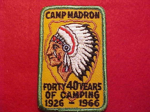 MADRON CAMP PATCH, 1926-1966, FORTY YEARS