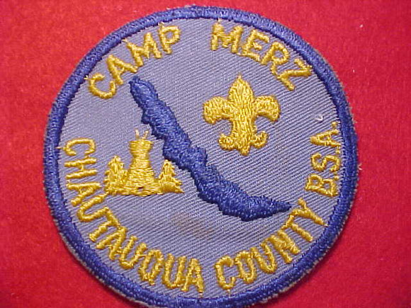 MERZ CAMP PATCH, CHAUTAUQUA COUNTY COUNCIL, 1950'S, USED