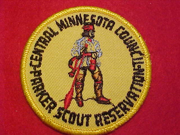 PARKER SCOUT RESV. PATCH, CENTRAL MINNESOTA COUNCIL, YELLOW TWILL, PB