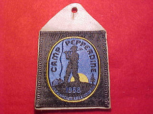 PEPPERDINE PATCH, 1958, LOS ANGELES AREA COUNCIL, WOVEN-SEWN ON LEATHER