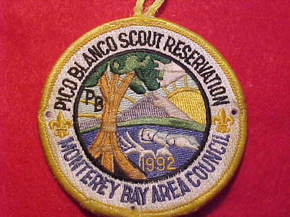 PICO BLANCO SCOUT RESV. PATCH, 1992, MONTEREY BAY AREA COUNCIL, USED