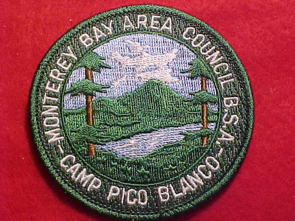 PICO BLANCO CAMP PATCH, MONTEREY BAY AREA COUNCIL, DK. GREEN BDR.