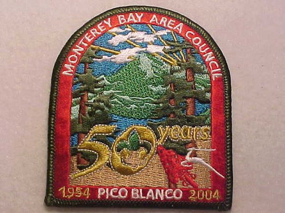 PICO BLANCO CAMP PATCH, 1954-2004, 50 YEARS, MONTEREY BAY AREA COUNCIL