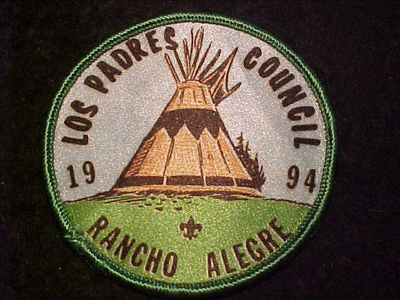 RANCHO ALEGRE PATCH, 1994, LOS PADRES COUNCIL