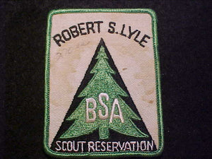 ROBERT S. LYLE SCOUT RESV. PATCH, 1960'S, USED
