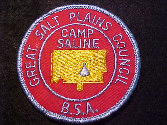 SALINE CAMP PATCH, GREAT SALT PLAINS COUNCIL, 1960'S