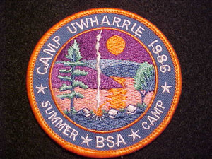 UWHARRIE CAMP PATCH, 1986 SUMMER CAMP