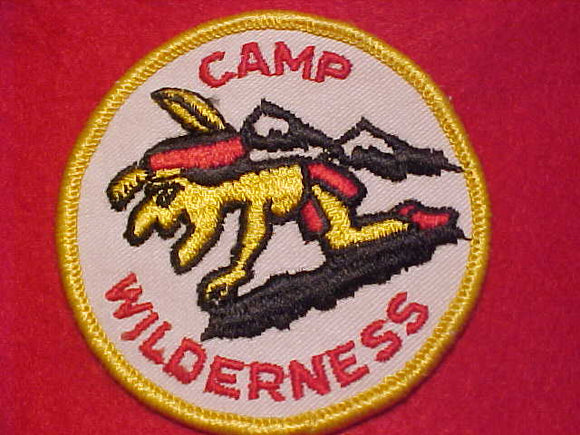 WILDERNESS CAMP PATCH, CB, WHITE TWILL