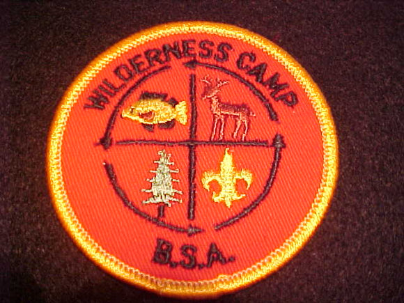 WILDERNESS CAMP PATCH, BRIGHT RED TWILL