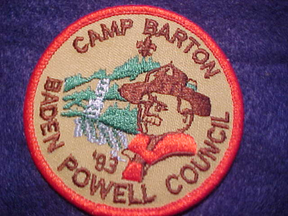 BARTON CAMP PATCH, 1993, BADEN POWELL COUNCIL