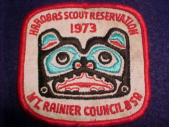 HOHOBAS SCOUT RESV. PATCH, 1973, MT. RAINIER COUNCIL, USED