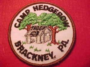 HEDGEROW CAMP PATCH, TROOP 103, BRACKNEY, PA