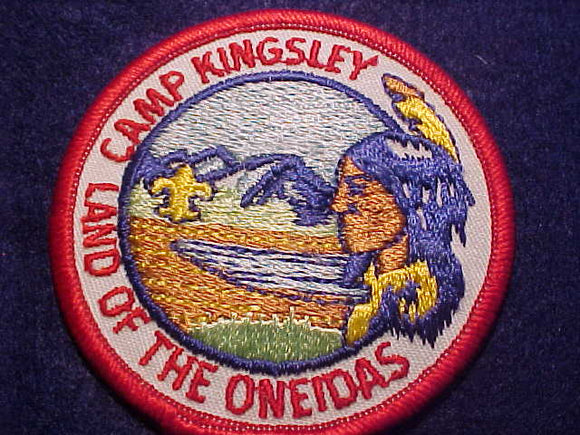 KINGSLEY CAMP PATCH, LAND OF THE ONEIDAS, RED BDR.