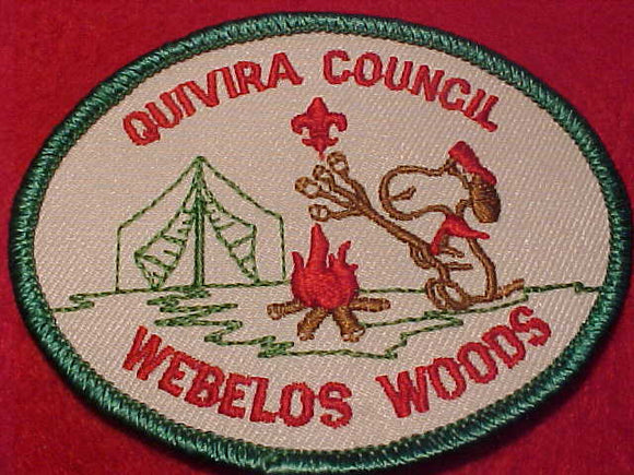 QUIVIRA COUNCIL PATCH, WEBELOS WOODS, SNOOPY CHARACTER