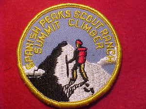 SPANISH PEAKS SCOUT RANCH PATCH, SUMMIT CLIMBER, CB