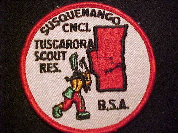 TUSCARORA SCOUT RESV. PATCH, 1960'S, RED BDR.
