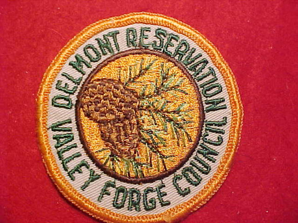 DELMONT RESV. PATCH, VALLEY FORGE COUNCIL, 1960'S, ORANGE BDR., USED