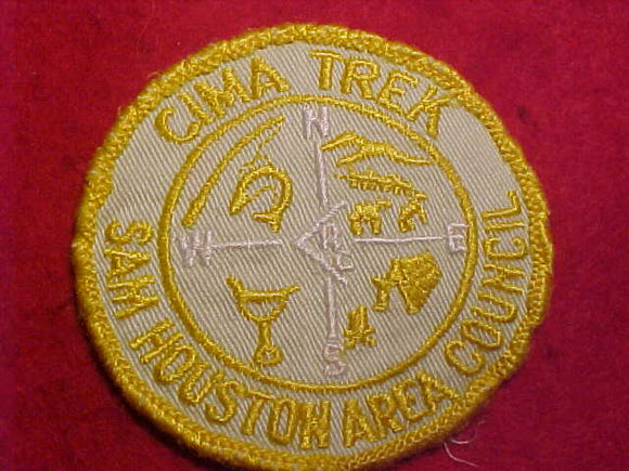 EL RANCHO CIMA CAMP PATCH, SAM HOUSTON AREA COUNCIL, PALE GREEN TWILL, USED