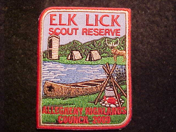 ELK LICK SCOUT RESERVE, ALLEGHENY HIGHLANDS COUNCIL, 2009, RED BDR.