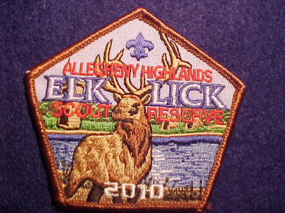 ELK LICK SCOUT RESERVE, ALLEGHENY HIGHLANDS COUNCIL, 2010, BROWN BDR.