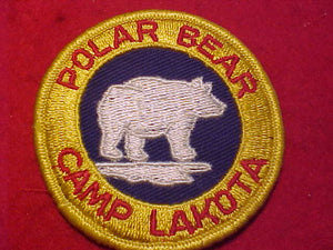 LAKOTA CAMP PATCH, POLAR BEAR, 1960'S, USED