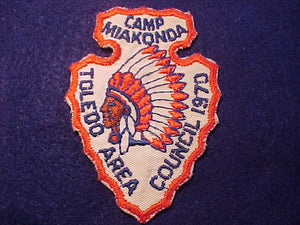 MIAKONDA CAMP PATCH, 1970, TOLEDO AREA COUNCIL