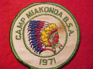 MIAKONDA CAMP PATCH, 1971, USED