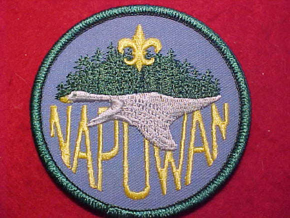 NAPOWAN CAMP PATCH, GREEN BDR.