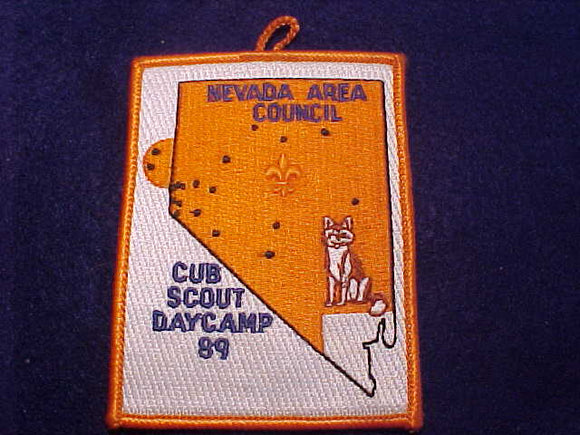 NEVADA AREEA COUNCIL PATCH, 1989 CUB SCOUT DAY CAMP