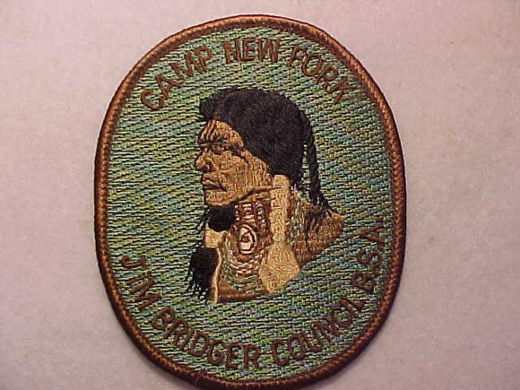 NEW FORK CAMP PATCH, JIM BRIDGER COUNCIL, BROWN BDR., OVAL