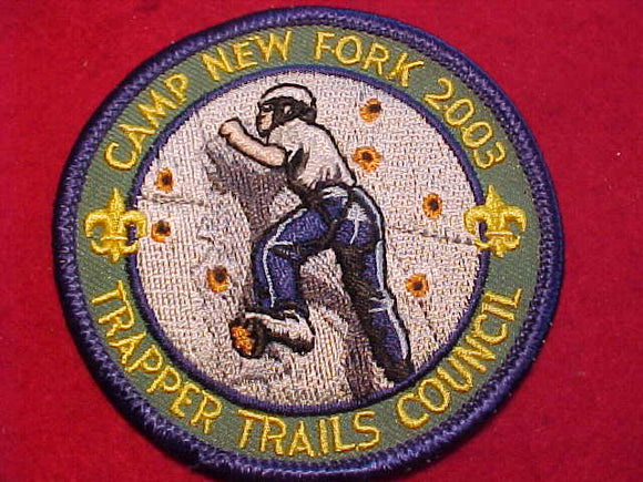 NEW FORK CAMP PATCH, 2003, TRAPPER TRAILS COUNCIL