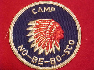 NO-BE-BO-SCO CAMP PATCH, 1960'S, NAVY TWILL