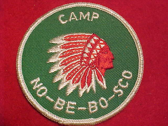 NO-BE-BO-SCO CAMP PATCH, 1960'S, GREEN TWILL